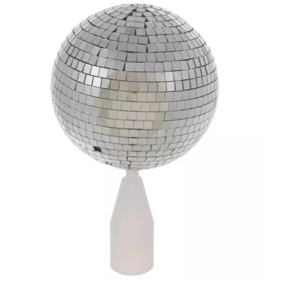 Rotating Ball Christmas Tree Topper Disco Mirror Ball New - Picture 2 of 8